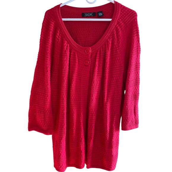 Crystal-Kobe Sweaters - Crystal-Kobe Red Cardigan
